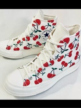 Converse All Star Platform Cherry Print Sneakers